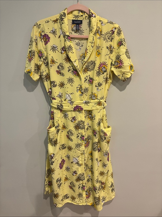 Modcloth Dresses & Skirts - ModCloth Yellow Celestial Astrology Shirt Dress Zodiac Sun Moon Whimsigoth Sz M
